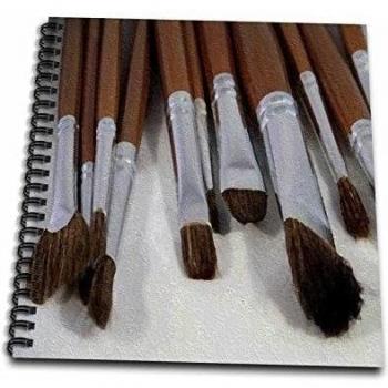 3dRose db_15779_1 Art Brushes 2 Oil Painting-Drawing Book, 8 by 8-Inch