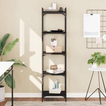 vidaXL 5-Tier Bookcase - Black - 40x30x154 cm - Engineered Wood