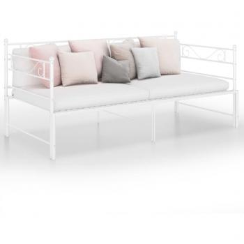 Sofá Cama Estructura Metálica Extraíble Blanco 90x200 cm de vidaXL