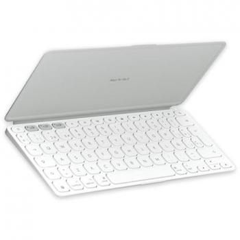 Logitech Keys-To-Go 2 Teclado Inalámbrico Multidispositivo Bluetooth QWERTY ESP para Apple, portátil, con tapa integrada, estilizado, compatible con iPad, iPhone, Mac y Apple TV - Gris