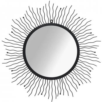 Espejo de pared con marco en raggiera 80 cm negro, forma de sol radiante