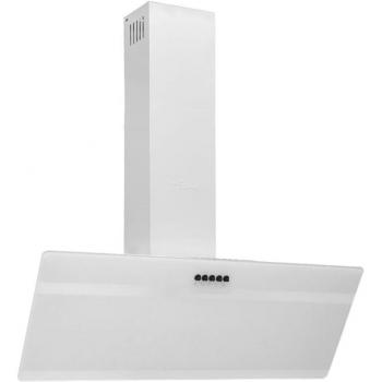 Campana extractora de pared 90 cm acero y vidrio templado blanco