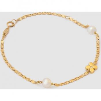 Pulsera de niña El Corte Inglés de oro con perlas y detalles elegantes