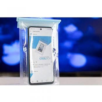 Bolsa Estanca Movil CoolBox - Funda impermeable Movil hermética para Playa, Piscina. Permite Mantener Llamadas y Usar La Pantalla Táctil. 23 x 12 cm
