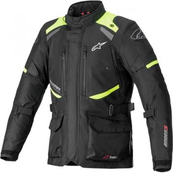 Alpinestars Andes V3 Drystar - Chaqueta de Moto Impermeable Transpirable Negra y Amarilla Fluo, textil, talla 3XL