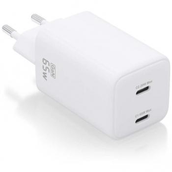 Cargador GAN de Pared Aisens ASCH-65W2P039-W, 2xUSB Tipo-C, 65W, Alta Eficiencia Energética, Tecnología AI, Múltiples Protecciones, Carga R