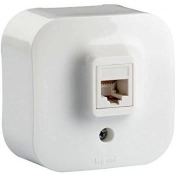 Legrand, Toma Telefónica de Pared, RJ45, Banda 100 MHz,CAT 5E UTP, Blanco