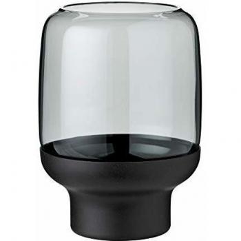 Stelton Portavelas de té, Humo/Transparente, H 14cm/Ø 10cm/Gestell Metall Schwarz