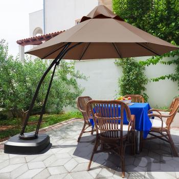 Tan 11 ft. Outdoor Cantilever Offset Patio Umbrella