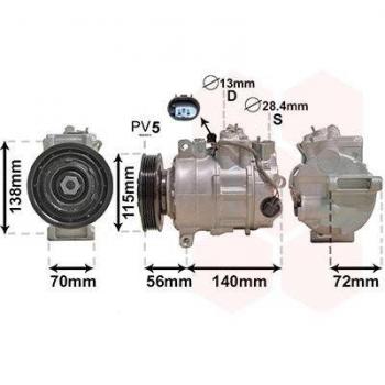 Compresor de aire acondicionado VAN WEZEL 3000K704