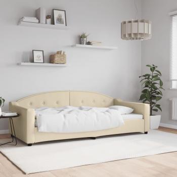 Sofá Cama Diván Crema 90x200 cm Tela Sin Colchón