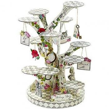 Talking Tables Alice in Wonderland Cupcake Stand Centrepiece Mad Hatter Tea Party, Paper, Mixed Colours, Height 59cm, 23
