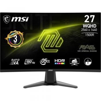Monitor gaming MSI MAG 27CQ6F Curvo de 27 WQHD 2560x1440, 180Hz, HDR Ready - Panel Rapid VA en color negro