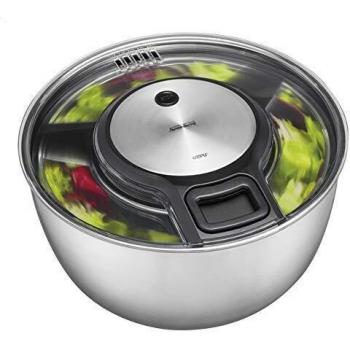 GEFU Speedwing escurridor de ensalada, centrifugadora de lechuga, acero inoxidable, con botón