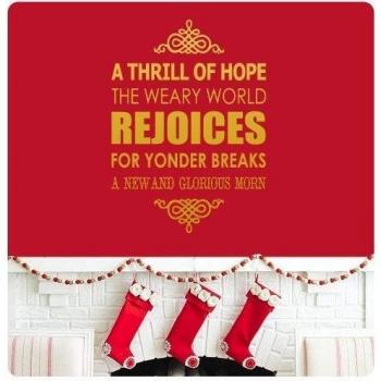 O Santa noche el Weary del Wold rejoices adhesivo de pared Art Póster Mural Home Décor Cita