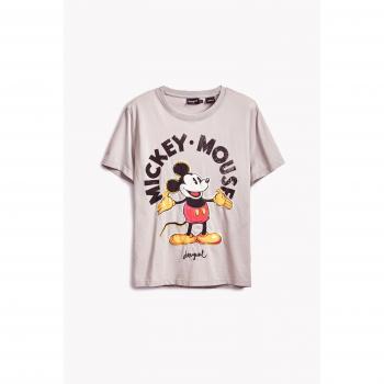 Desigual Women's Mickey Mouse T-Shirt - Short Sleeve, Black/Gray, XS