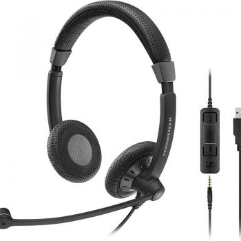 Sennheiser SC 75 USB MS Wired On-Ear Headset - Black