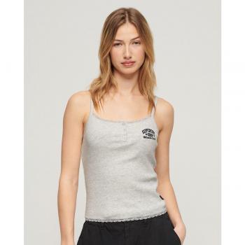 Top de tirantes con botones Essential gris para mujer