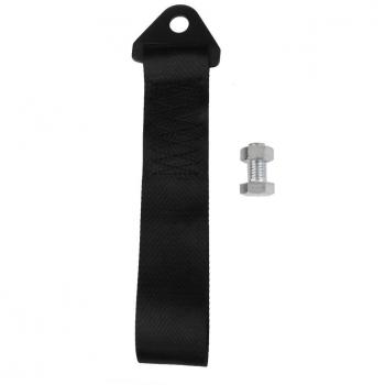 Cuerda Correa de Remolque Coche Cable de Emergencia con Gancho Color Negro