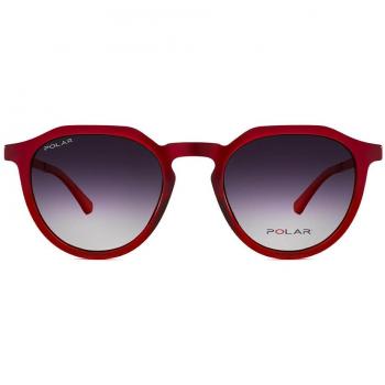 Polar 502 Kids Polarized Sunglasses with Clip-On, Red, Size 46