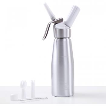 ICO Sifon de Cocina de Aluminio para Crema Chantilly Casera, Sifon Hosteleria y Dispensador de Crema Batida para Postres, Salsas, Aceites y Licores de Infusión, 500ml