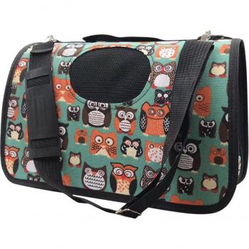 Transportín Bolsa Tela Impermeable para Perro Gato con Correa de Hombro de Presión Reducida Transpirable M10