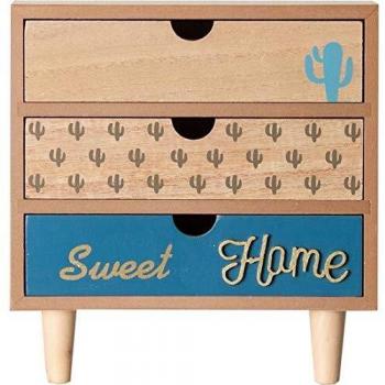 B and B - Cómoda 3 cajones Cactus Sweet Home 24 x 10 x 25 cm