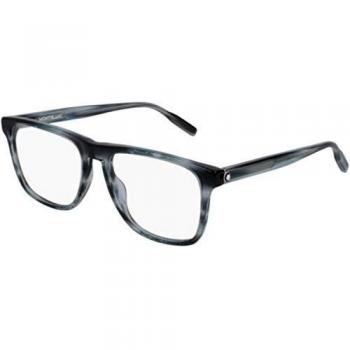 Montblanc Gafas anteojos MB0014O 004 marco azul de plástico del tamaño de 55 mm gafas de sol hombre