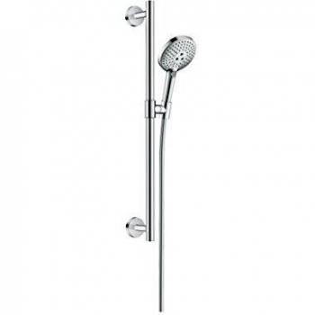 Hansgrohe 26321000 Raindance Select S Set de ducha, 3 tipos de chorro, ahorro de agua, con barra 65 cm, Cromo, 0,65 m