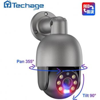 Cámara de Seguridad PTZ POE 4MP/8MP IP CCTV Exterior 2K/4K con Detección Humana AI y Audio Bidireccional ONVIF