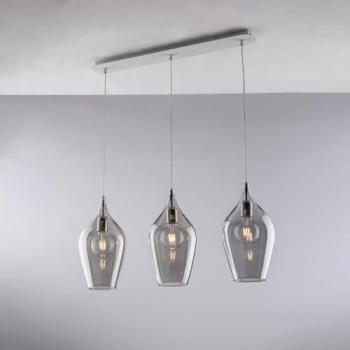 Araña de Pista Contemporánea Ares Gris Claro 3 Luces E27
