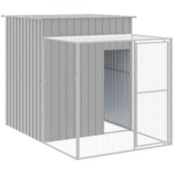 vidaXL Chicken Cage with Run Light Grey 165x251x181 cm Galvanised Steel