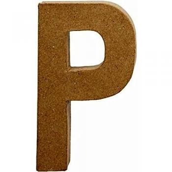 Letra P de papel maché 20,5 cm - 1 pieza