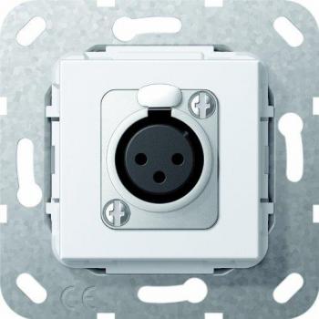 Gira D-Series XLR Socket - Glossy Pure White Basic Element