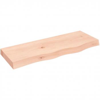 Estante de pared de madera maciza de roble sin tratar 80x30x(2-6) cm