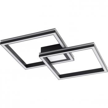 Lámpara de techo LED Tjado de Lucande, 85cm, color negro, RGB y CCT, diseño moderno en metal para salón y comedor con 2 llamas