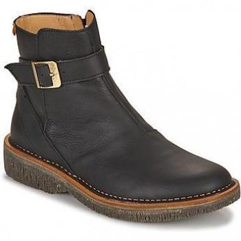 El Naturalista N5580 Wax Nappa Black/Volcano Botines de Piel para Mujer con Cierre de Hebilla Color Negro