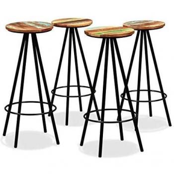 vidaXL Bar Stools 4 pcs Solid Reclaimed Wood