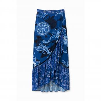 Desigual Long Flowy Skirt Blue Female Size S