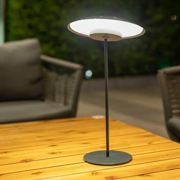 Lámpara de Mesa Portátil Sardinia Newgarden; Inalámbrica; Táctil; LED 3000K; Ø15x40 cm; IP44; Antracita