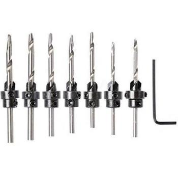 XCSOURCE 22pc Avellanado Broca Conjunto W/Profundidad Ajustable de parada collares de taladro avellanado la Madera Taladro del agujero del tornillo cortador BI034
