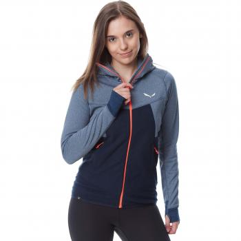 Forro Polar Salewa Puez Hybrid Polarlite con Capucha, Color Azul Marino, Talla XXL, para Mujer