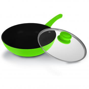Lamart K2870 GB - Wok de cerámica, 28 cm, color verde