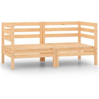 Sofás de jardín angular 2 piezas de madera de pino maciza