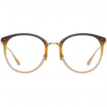 Linda Farrow CALTHORPE LFL251 C84 Women’s Eyeglasses Brown Size 51 - Blue Light Block Available