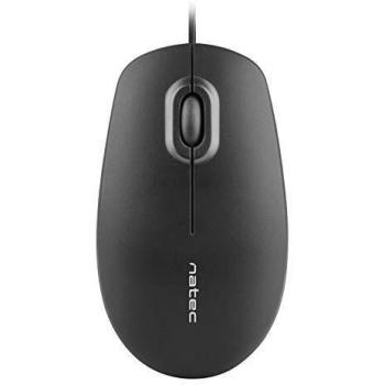 RATÓN ÓPTICO NATEC Magpie Black - 1600DPI - 3 Botones - Cable USB 180CM