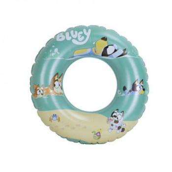 Flotador Hinchable Diseño Exclusivo Bluey 7077 - Flotador de piscina, material resistente, inflable, diseño divertido de Bluey, apto para niños
