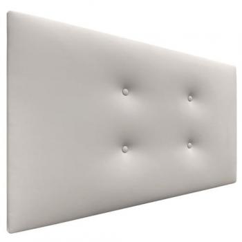 Cabecero Tapizado de Polipiel Aqualine con 2 Hileras de Botones - Blanco Hueso, 90x50cm (Camas 80/90)