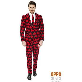 OppoSuits Men's King of Hearts Novelty Slim-Fit Suit Set