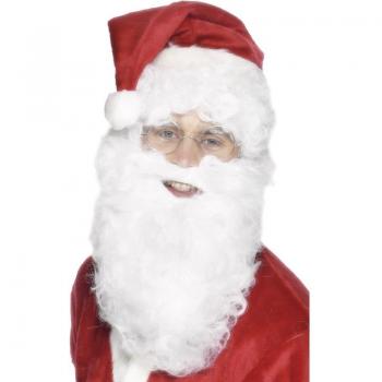 Smiffy's-655 Barba de Papá Noel, Blanca, 28cm / 11in, Color, Tamaño único